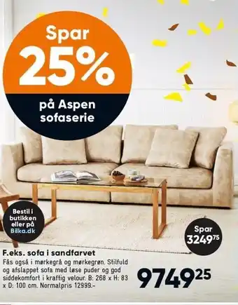 Bilka Sofa i sandfarvet tilbud