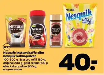 Netto Nescafe instant kaffe el. nesquik kakaopulver tilbud