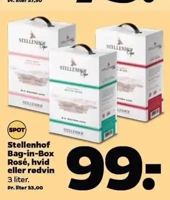 Netto Stellenhof Bag-inBox rosé. hvid el. rødvin tilbud