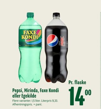 Min Købmand Pepsi, Mirinda, Faxe Kondi eller Egekilde tilbud