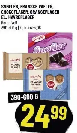 Løvbjerg Snøfler, vafler, chokoflad mm. tilbud