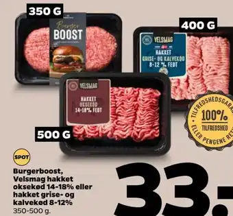 Netto Burgerboost, Velsmag hakket oksekkød 14-18% eller hakket grise-og kalvekød 8-12% tilbud