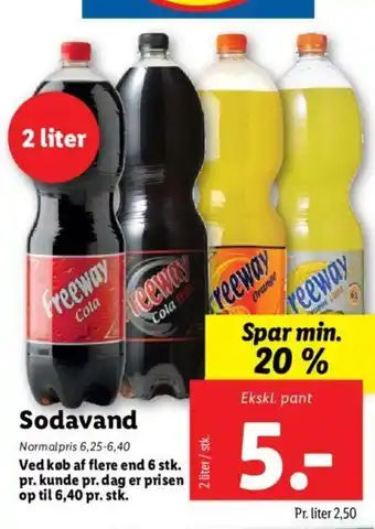 Lidl Freeway Sodavand 2 Liter tilbud