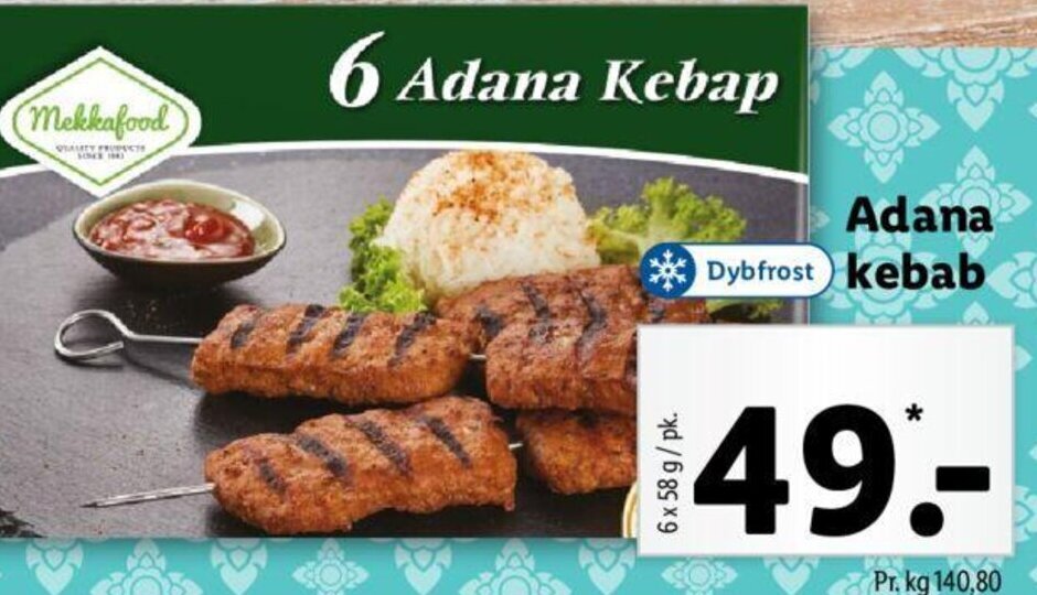 Adana kebab tilbud hos Lidl