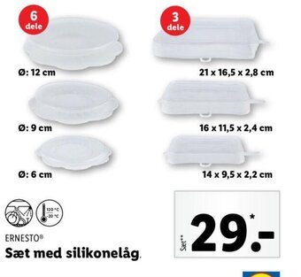 Sæt med silikonelåg