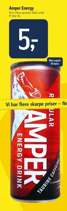 Føtex Amper energy drink energidrik tilbud