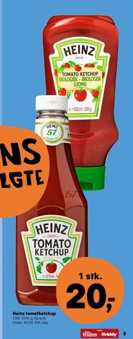 Kvickly Heinz ketchup tilbud