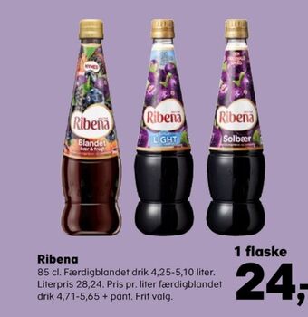 SuperBrugsen Ribena konc. frugtsaft tilbud