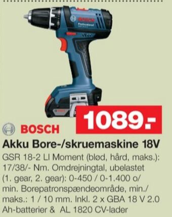 Bauhaus Blå bore- og skruemaskine tilbud