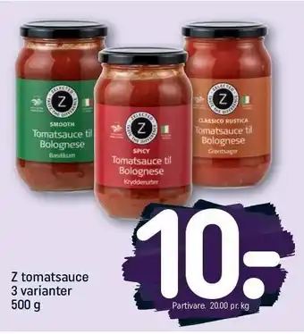 REMA 1000 Z tomatsauce tilbud