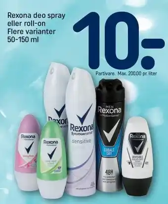 REMA 1000 Rexona deo spray tilbud