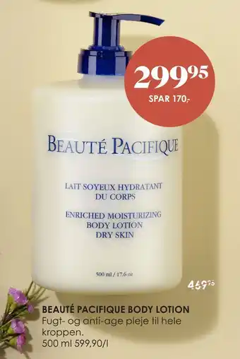 Matas Beauté pacifique body lotion tilbud