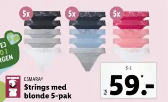 Lidl Esmara Strings Med Blonde 5-Pak tilbud