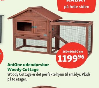 AniOne udendørsbur Woody Cottage