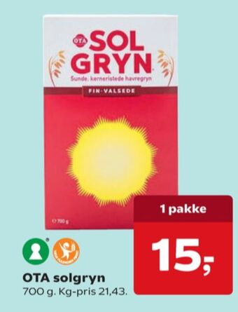 Ota sol gryn havregryn