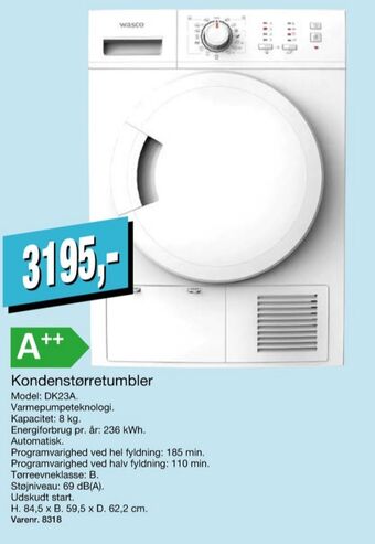 Harald Nyborg Wasco tørretumbler tilbud