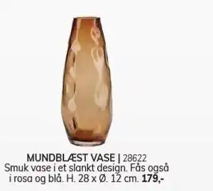 Daells Bolighus Mundblæst vase tilbud
