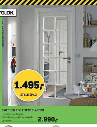 XL-BYG Swedoor style sp12 glasdør tilbud