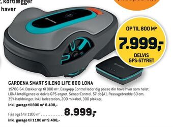 XL-BYG GARDENA SMART SILENO LIFE 800 LONA tilbud