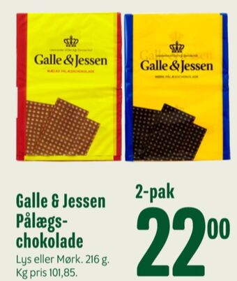 Min Købmand Galle & jessen pålægschokolade mælk tilbud