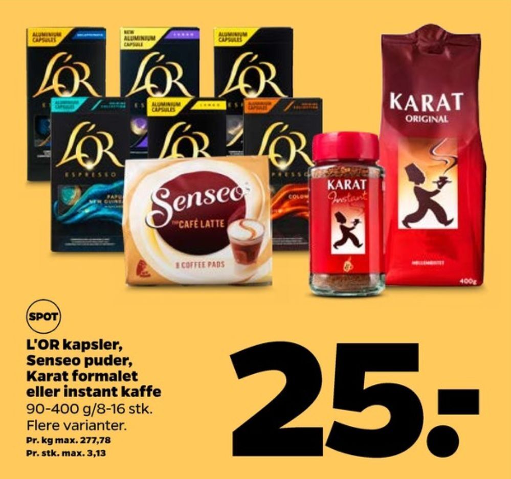 Lor kaffekapsler tilbud hos Netto