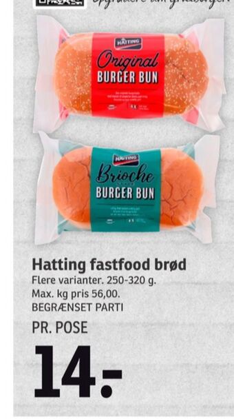 SPAR Hatting burgerboller tilbud