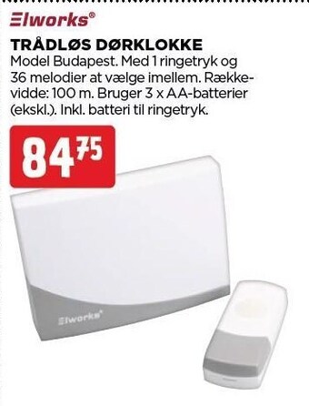 jem & fix Trådløs dørklokke tilbud