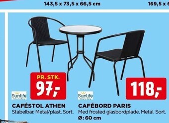 jem & fix Caféstol Athen el. cafébord Paris tilbud