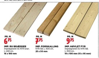 jem & fix IMP. RU brædder, forskalling el. høvlet fyr tilbud