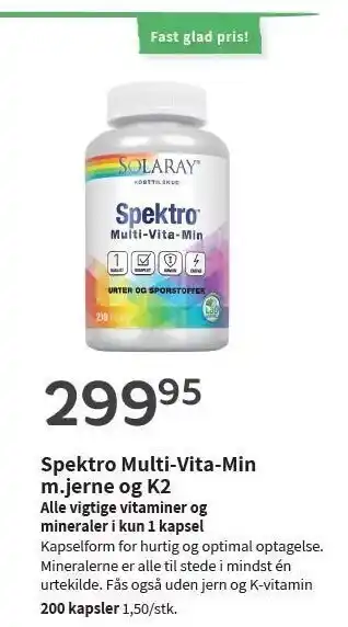Helsam Spektro Multi-Vita-Min m. jerne og K2 tilbud