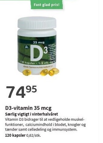 Helsam D3-vitamin 35 mcg tilbud