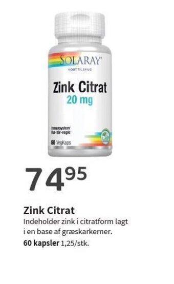 Helsam Zink Citrat tilbud