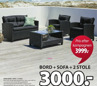 JYSK Mora Bord + Sofa +2 Stole tilbud