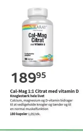 Helsam Cal-Mag 1:1 Citrat med Vitamin D tilbud