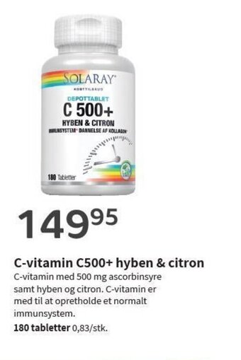 Helsam C-Vitamin C500 + Hyben & Citron tilbud