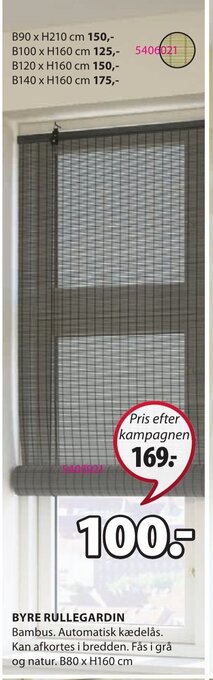 JYSK Byre Rullegardin tilbud