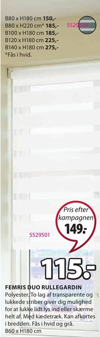 JYSK Femris Duo Rullegardin tilbud