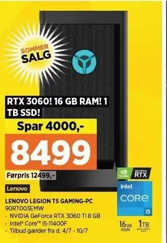 Power Lenovo Legion T5 gaming-pc tilbud