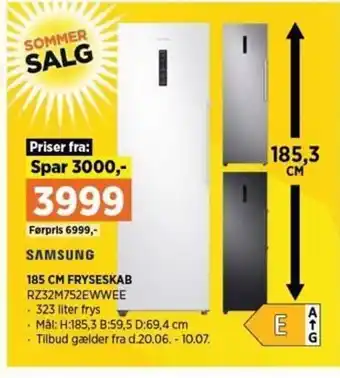 Power 185 CM Fryseskab RZ32M752EWWEE tilbud