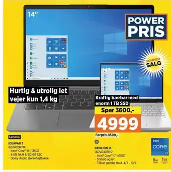Power Lenovo Ideapad 3 82H7019EMX tilbud