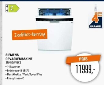El-Salg Siemens Opvaskemaskine tilbud