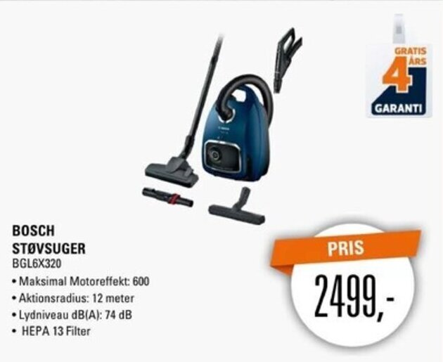 Omkostningsprocent Skulle åbning Bosch Støvsuger tilbud hos El-Salg