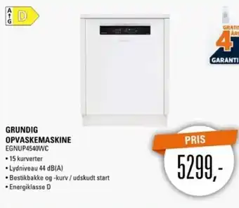 Grundig Opvaskemaskine EGNUP4540WC