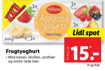 Lidl Milbona yoghurt fruit & berries tilbud