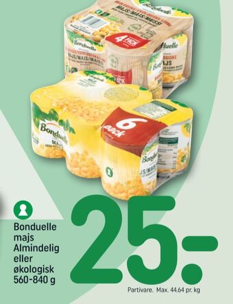 REMA 1000 Bonduelle majs tilbud