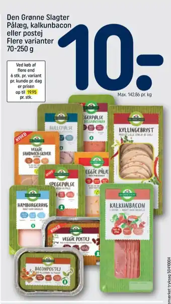 REMA 1000 Den grønne slagter kalkunbacon tilbud
