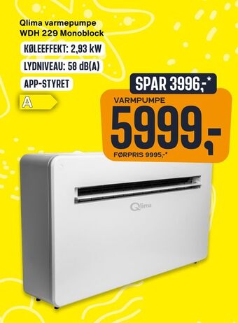 Skousen Qlima varmepumpe WDH 229 Monoblock tilbud