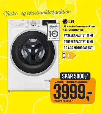 Skousen LG vaske-tørremaskine K4DV508S1WE tilbud
