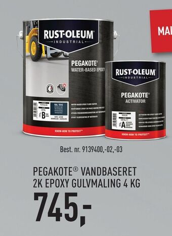 Johannes Fog Pegakote® vandbaseret 2k epoxy gulvmaling 4 kg tilbud