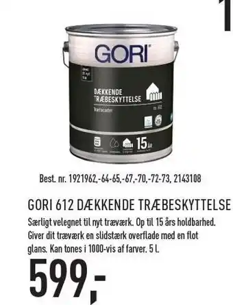 Johannes Fog Træbeskyttelse dækkende Gori 612 tilbud